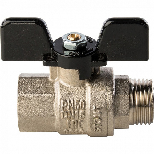 Кран шаровый полн. прох. 1/2" В/Н бабочка, STOUT, фото фото 3