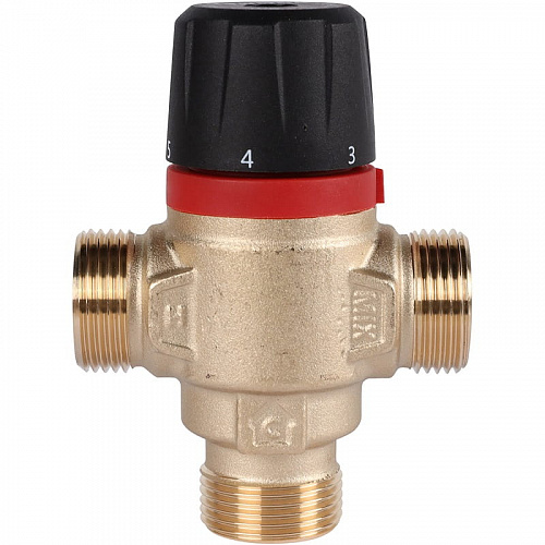 Термостатический смесительный клапан Rommer для отопления и ГВС 3/4" НР 20-43°С KV 1,6 (бок. смешив), фото фото 4