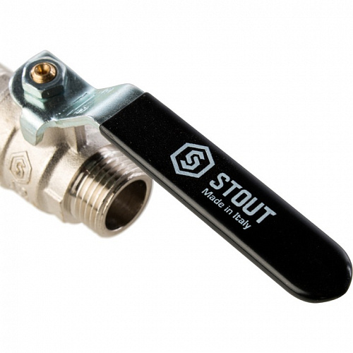 Кран шаровый полн. прох. 1/2" Н/Н ручка, STOUT, фото фото 4