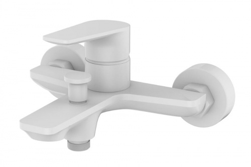 Смеситель DEVIDA VIVA-WHITE для ванны, с литым изливом и дивертором, фото