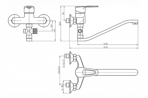 Смеситель ванна DEVIDA ERSA, фото фото 2