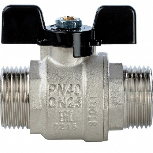 Кран шаровый полн. прох. 1" Н/Н бабочка, STOUT, фото фото 3