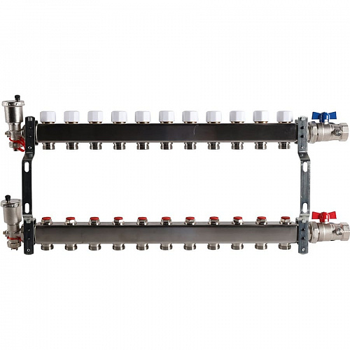 Коллектор без расходомеров ROMMER 11 выходов нерж. сталь в сборе, фото фото 3