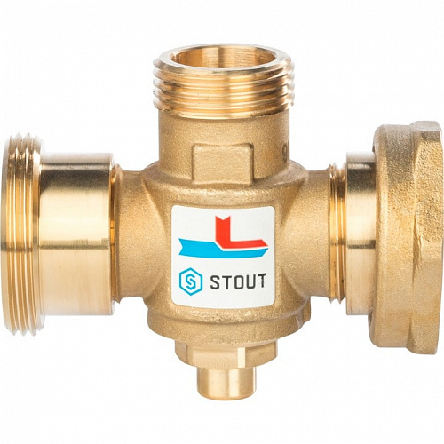 Термостатический смесительный клапан Stout G 1"1/2M-G 1"1/2F-G 1"M 60°С, фото фото 3