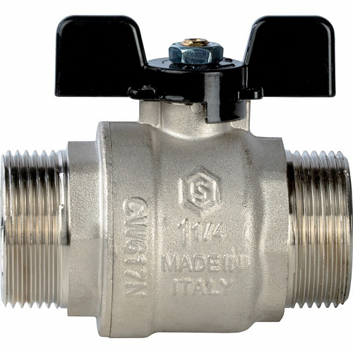 Кран шаровый Stout 1 1/4 НР/НР ручка-бабочка полнопроходной, фото фото 2