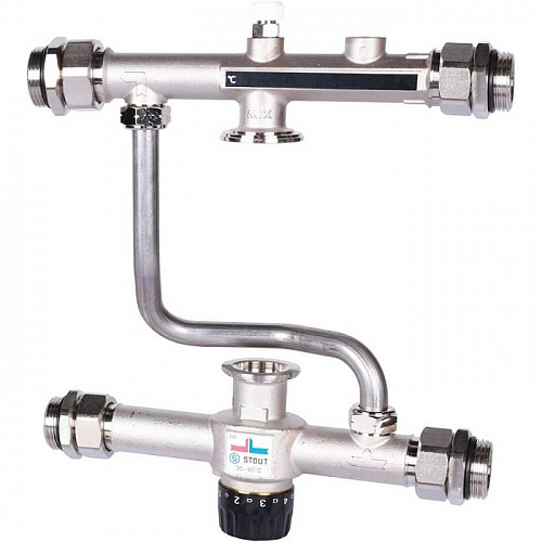 Насосно-смесительный узел Stout с термостатическим клапаном 30-60°C, фото фото 2