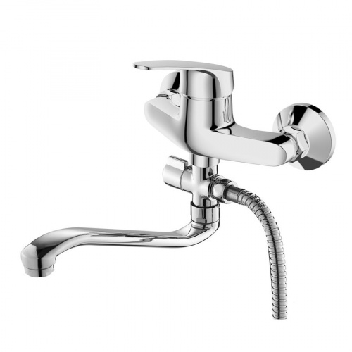 Смеситель DEVIDA ELSI для ванны, с поворотным изливом и наружным дивертором, фото