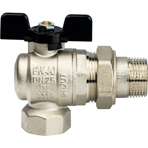 Кран шаровый полн. прох. c америк. угл. 1"  бабочка, STOUT, фото фото 3