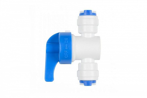 Кран пластик д/фильтра Т1/4"-Т1/4" проходной, фото фото 2