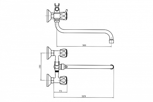 Смеситель ROEGEN RR120A для ванны, 1/2" м/к, фото фото 5