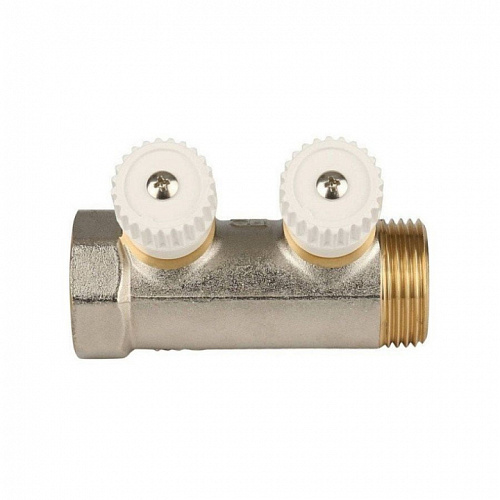 STOUT Коллектор для воды косой 1", 2 отвода 3/4"ЕК с вентилями фото 3 STOUT Коллектор для воды косой 1", 2 отвода 3/4"ЕК с вентилями, фото фото 3