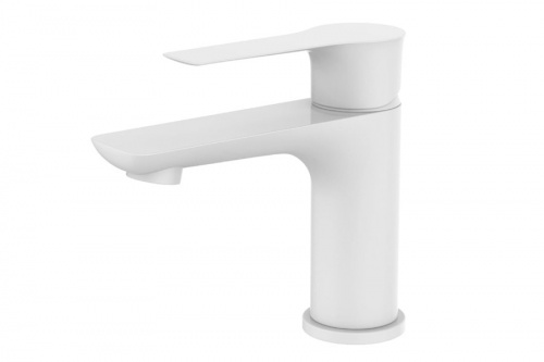 Смеситель DEVIDA ZUTTO-WHITE для раковины, белый, на гайке, фото