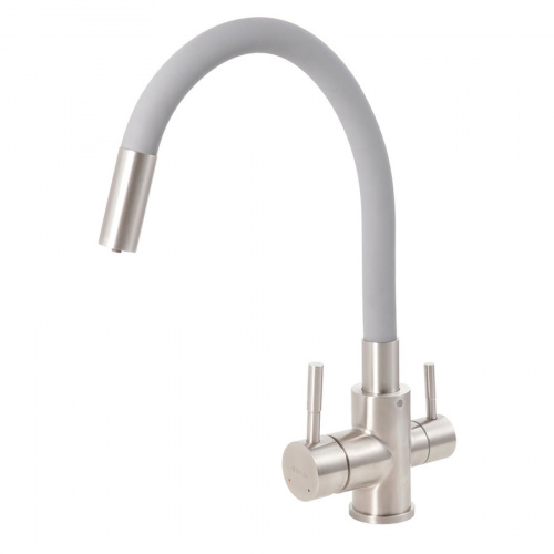 Смеситель DEVIDA для питьевой воды с гибким изливом, матовый, SUS304, на гайке, фото