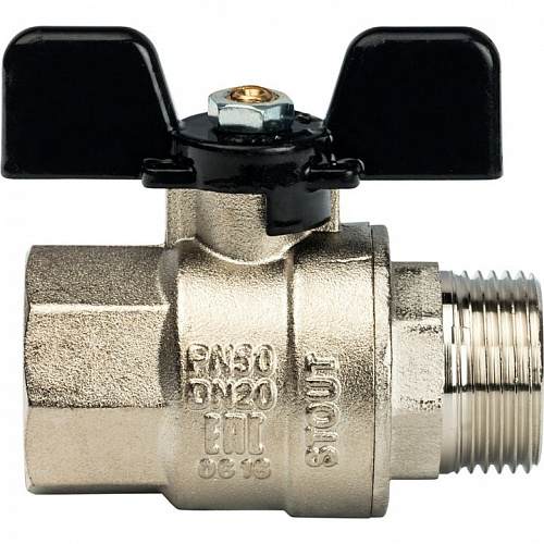 Кран шаровый полн. прох. 3/4" В/Н бабочка, STOUT, фото фото 3