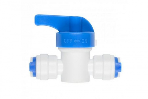 Кран пластик д/фильтра Т1/4"-Т1/4" проходной, фото